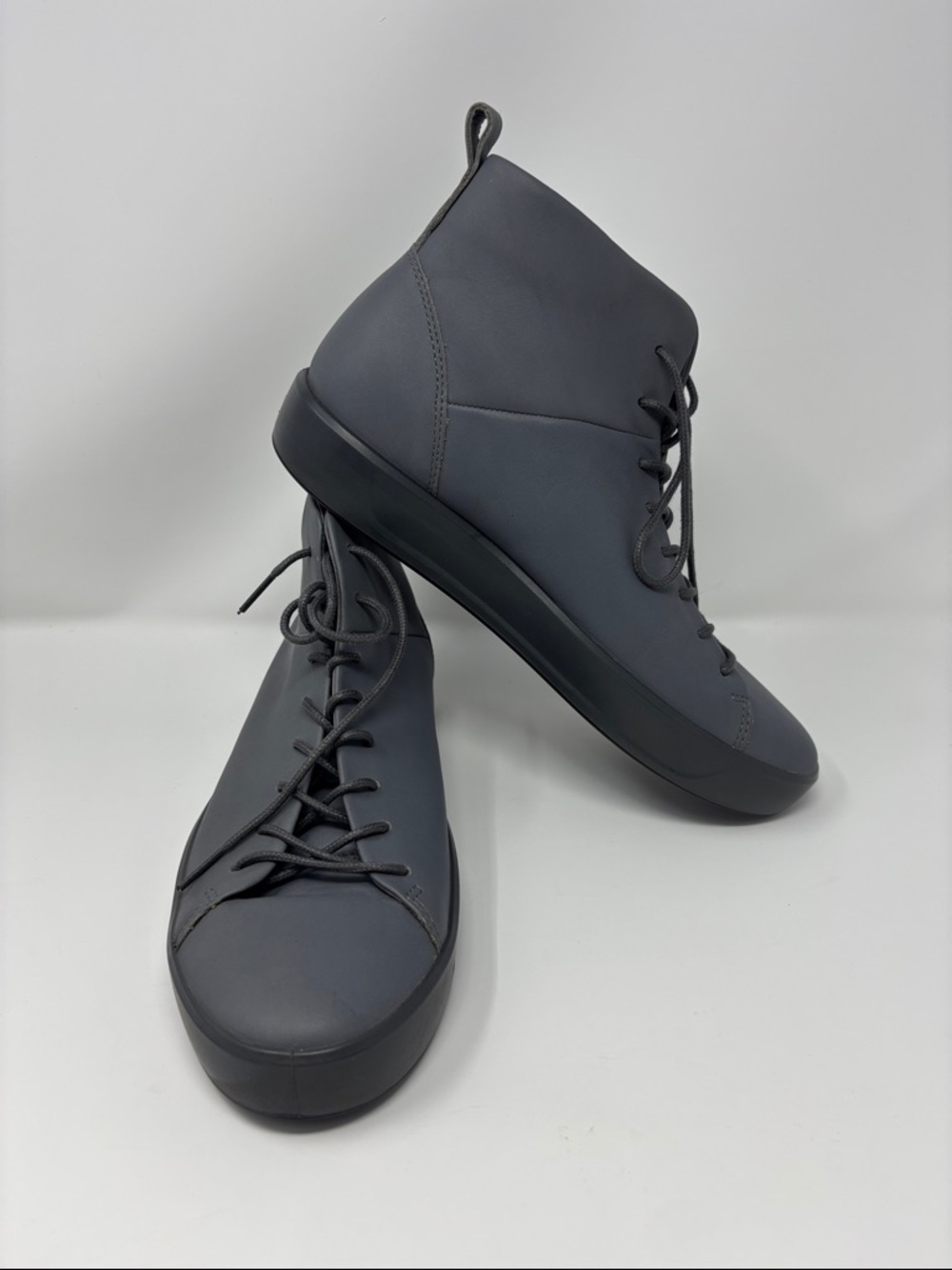 Ecco | Men's Lace-Up High-Top Sneakers in Dark Gray danish design 9 43